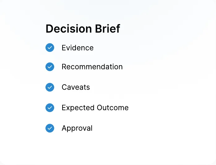 Decision made card